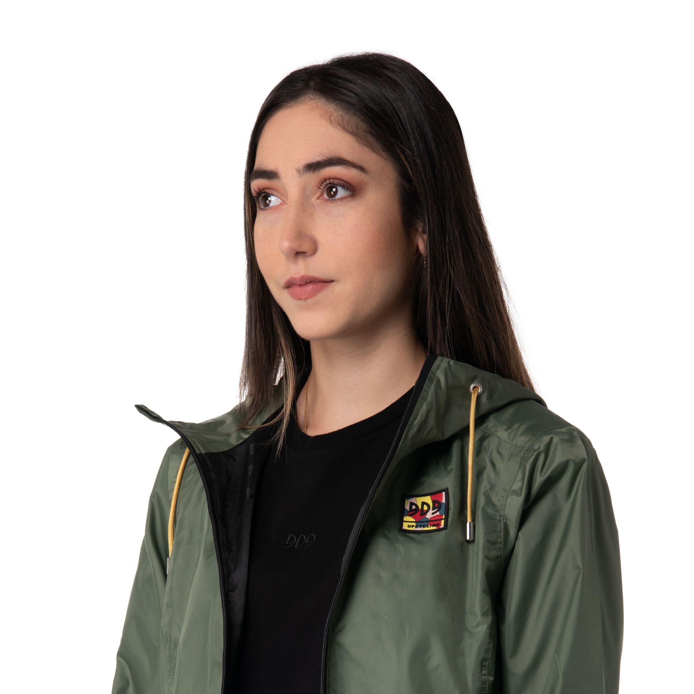 VESTE UPCYCLÉE IMPERMÉABLE ET COUPE VENT - SOFTSHELL KAKI FEMME 2/5
