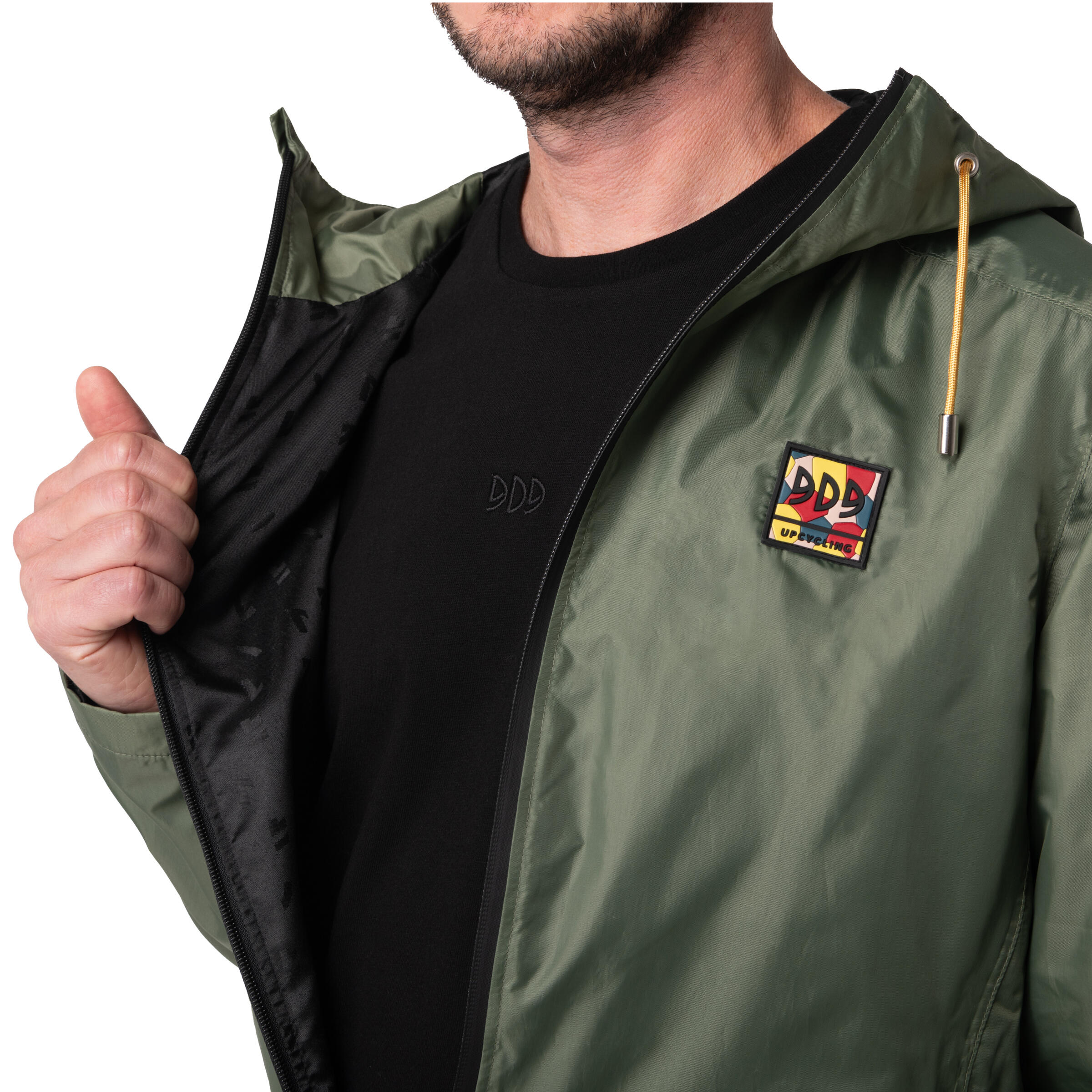 VESTE UPCYCLÉE IMPERMÉABLE ET COUPE VENT - SOFTSHELL KAKI HOMME 5/5