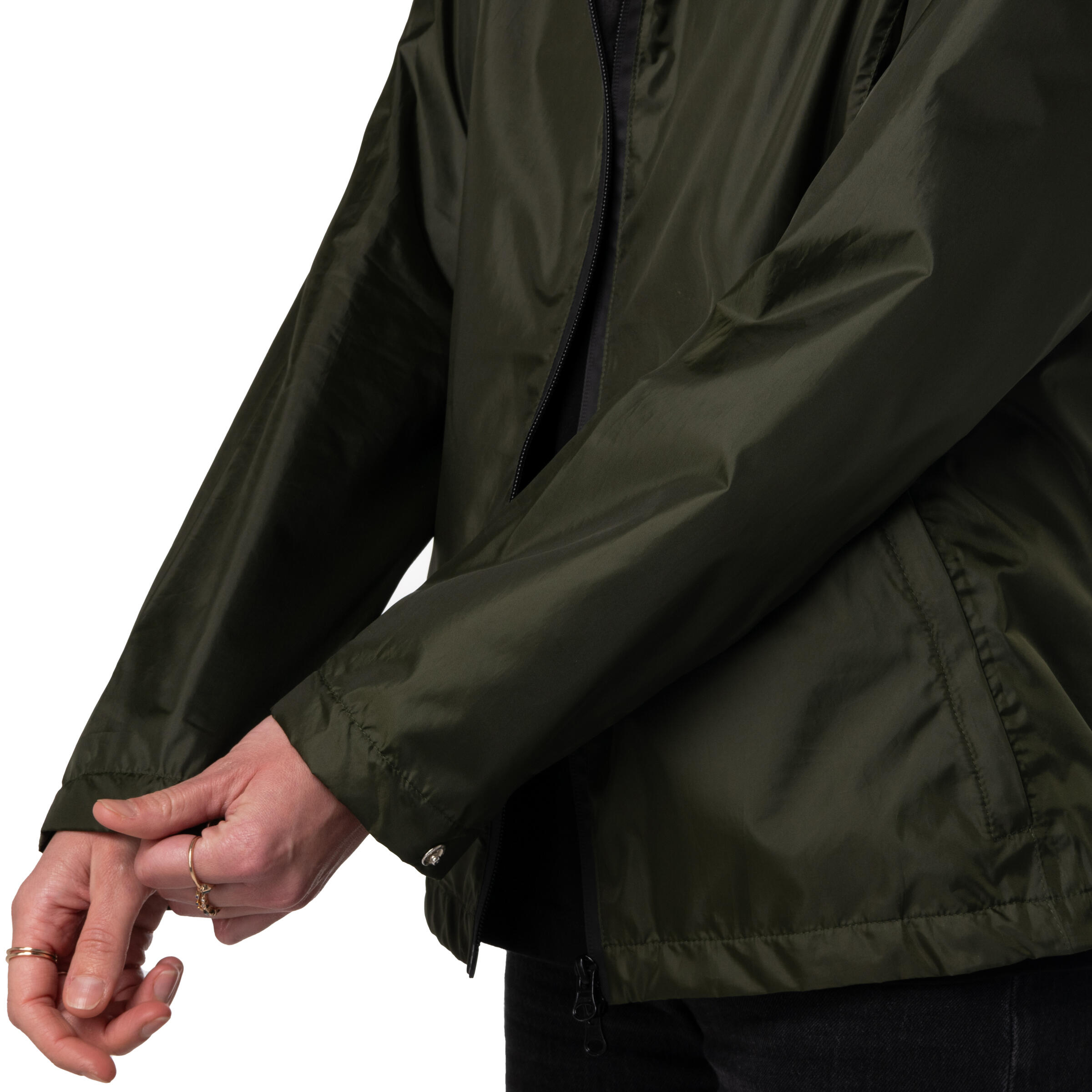 VESTE UPCYCLÉE IMPERMÉABLE ET COUPE VENT - SOFTSHELL FORÊT FEMME 5/5