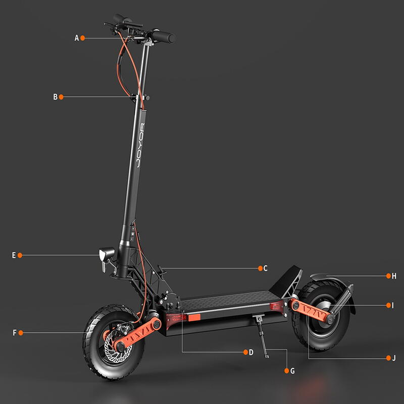 JOYOR S5-Z Scooter Eléctrico 48V 13Ah Batería Negro con Intermitente