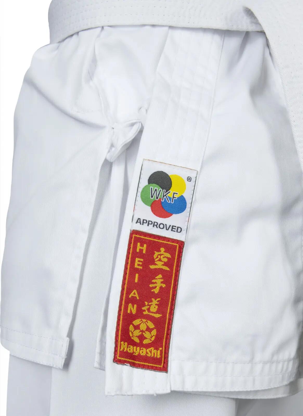Karate-Gi HEIAN, aprobat WKF, Hayashi, Alb, 110 cm 6/7