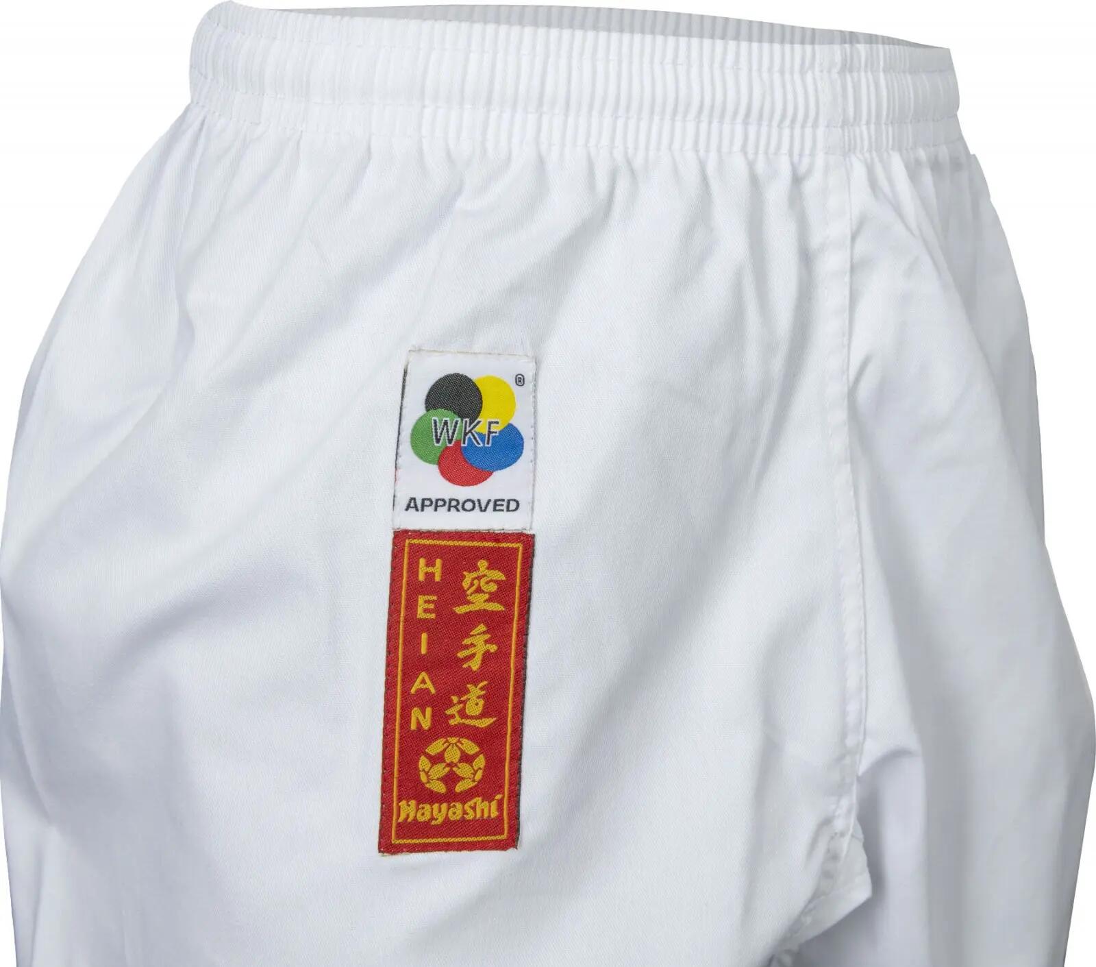 Karate-Gi HEIAN, aprobat WKF, Hayashi, Alb, 110 cm 4/7