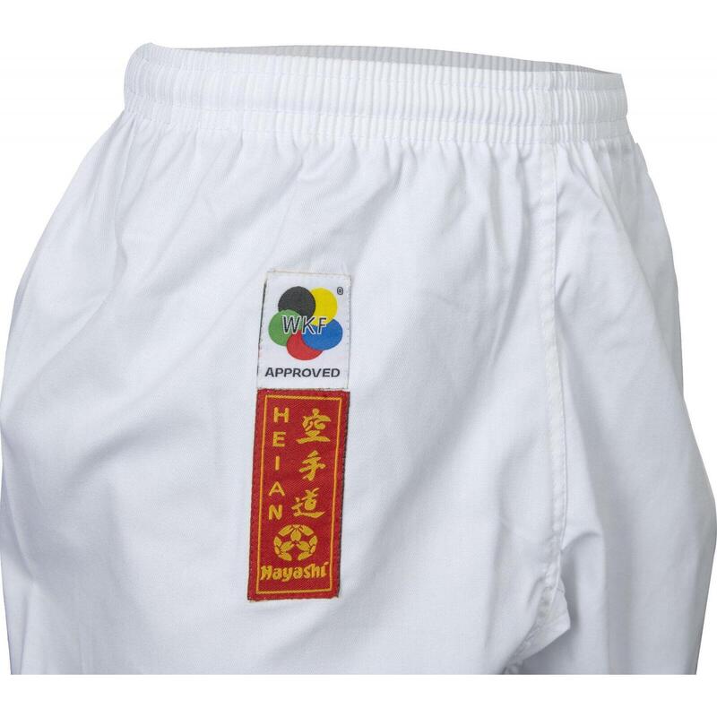 Karate-Gi HEIAN, aprobat WKF, Hayashi, Alb, 110 cm