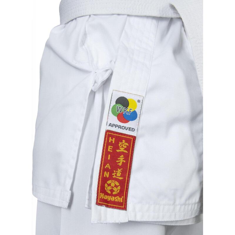 Karate-Gi HEIAN, aprobat WKF, Hayashi, Alb, 120 cm