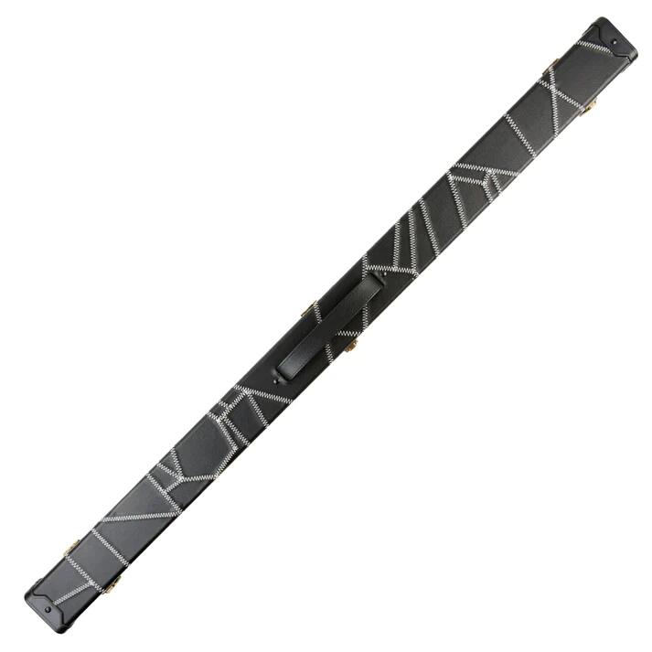 3/4 Snooker/Pool Cue Case CRAZY Patchwork DESIGN Black & White Stitch 1/3