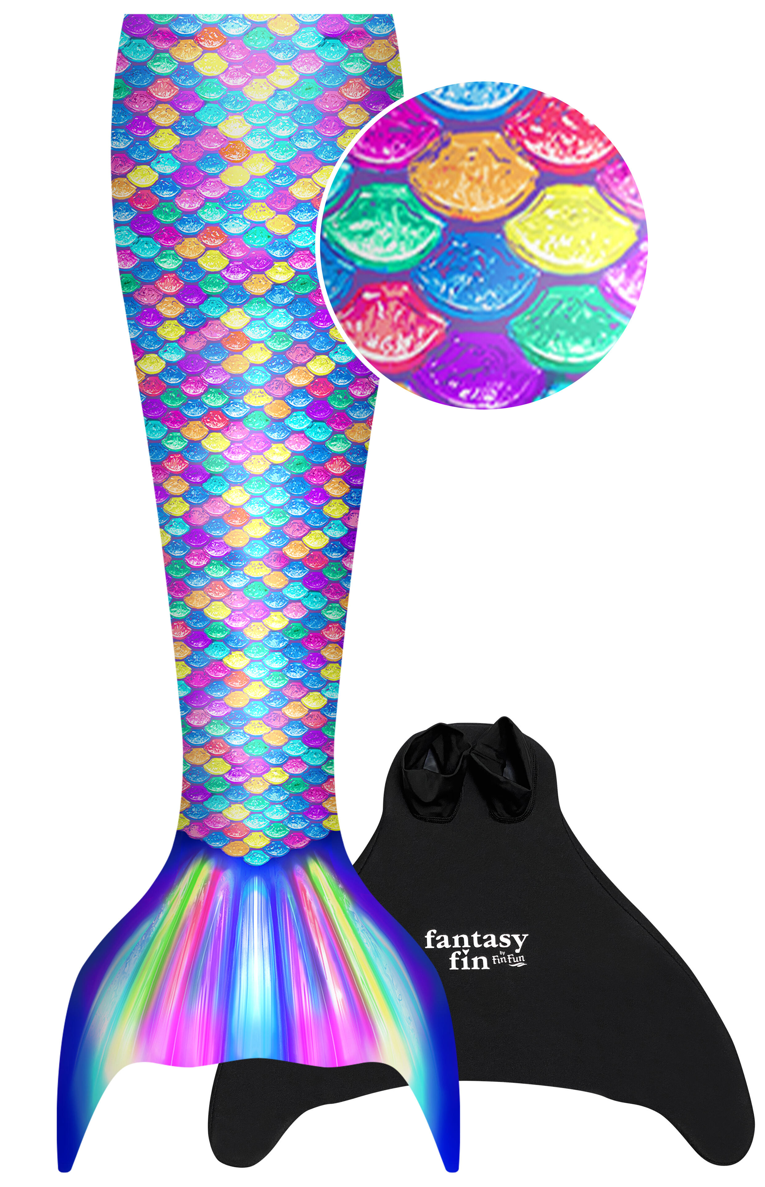 FINFUN Meerjungfrauenflosse FANTASY RAINBOW S/M
