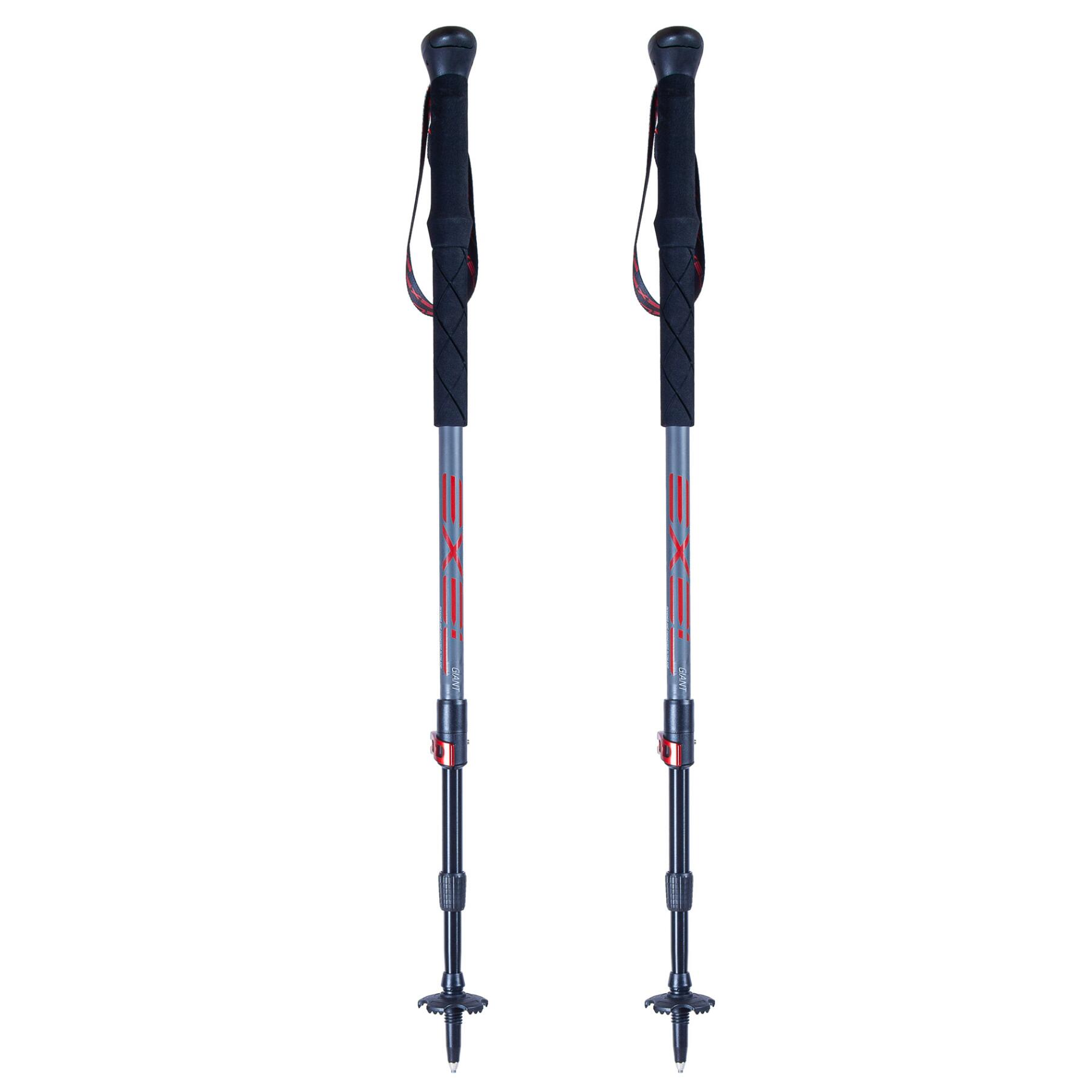 Exel - Bâtons De Randonnée Giant Carbon 100 Anti Choc - Bâton De Randonnée - Gris|noir - Taille Unique - Decathlon