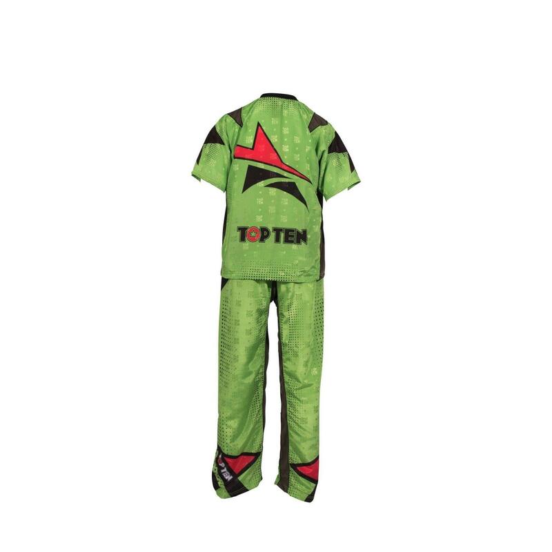 Uniformă Kickboxing „Future”, aprobat WAKO, Top Ten, verde, 170CM