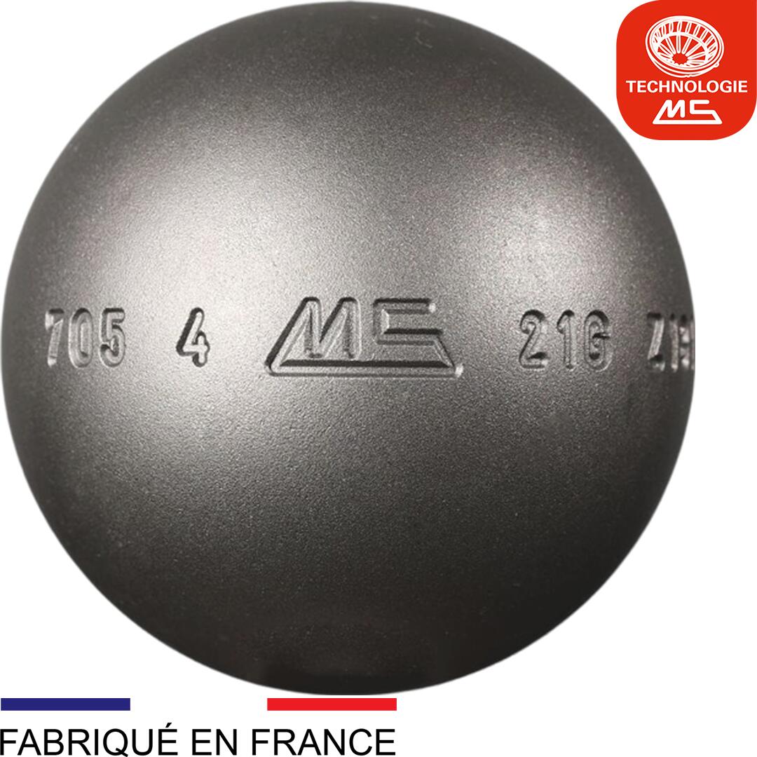 Ms Petanque - Boules De Pétanque De Compétition Anti Rebond - Ms Inox - Boule De Pétanque - Gris|marron - 72 Mm 690 Lisse - Decathlon