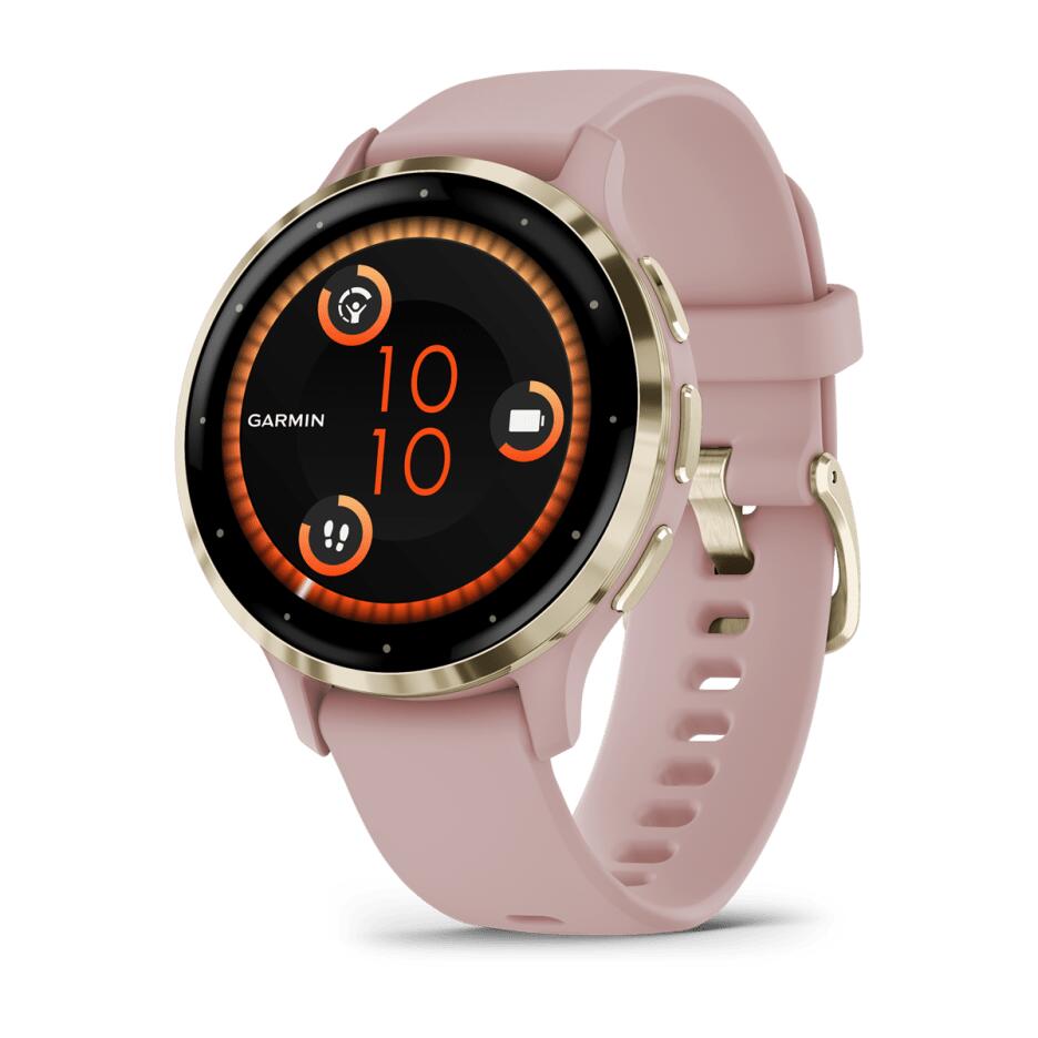 Garmin Venu® 3S, Soft Gold Stainless Steel Bezel with Dust Rose Case