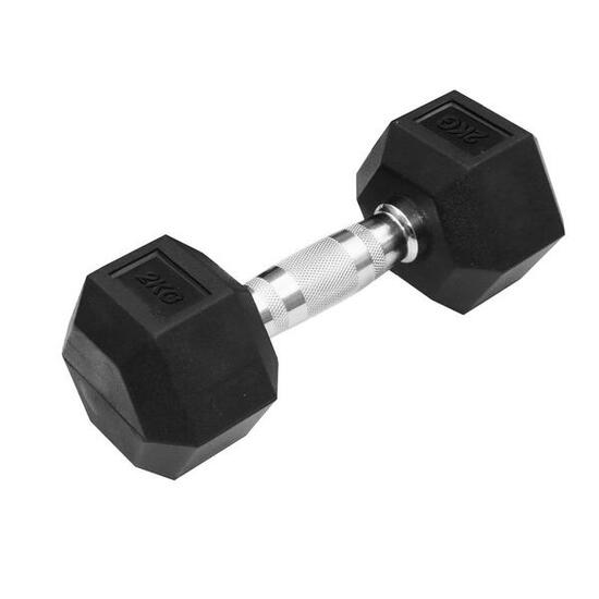 Sechseckige Gummi-Hantel Trendy 2 kg