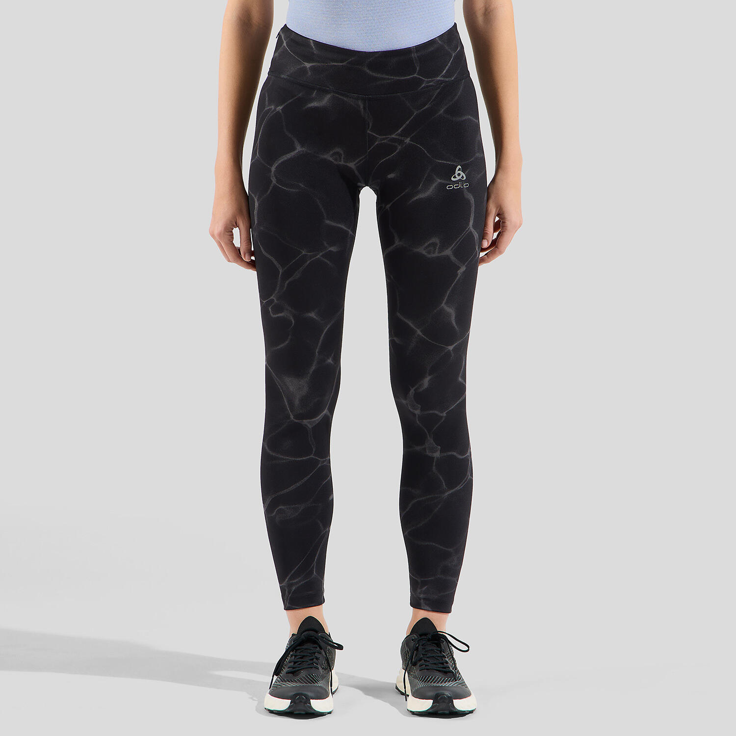 Collant Running Femme Odlo Zeroweight Print Noir 3/3
