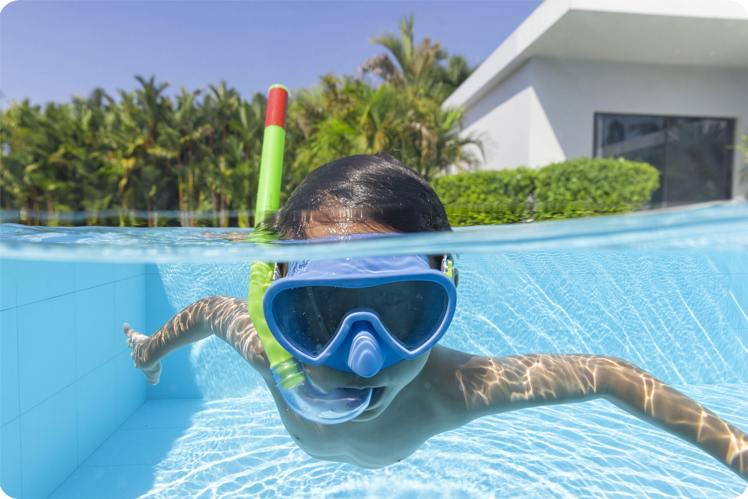 Masque de piscine natation - Bleu enfant 4/7