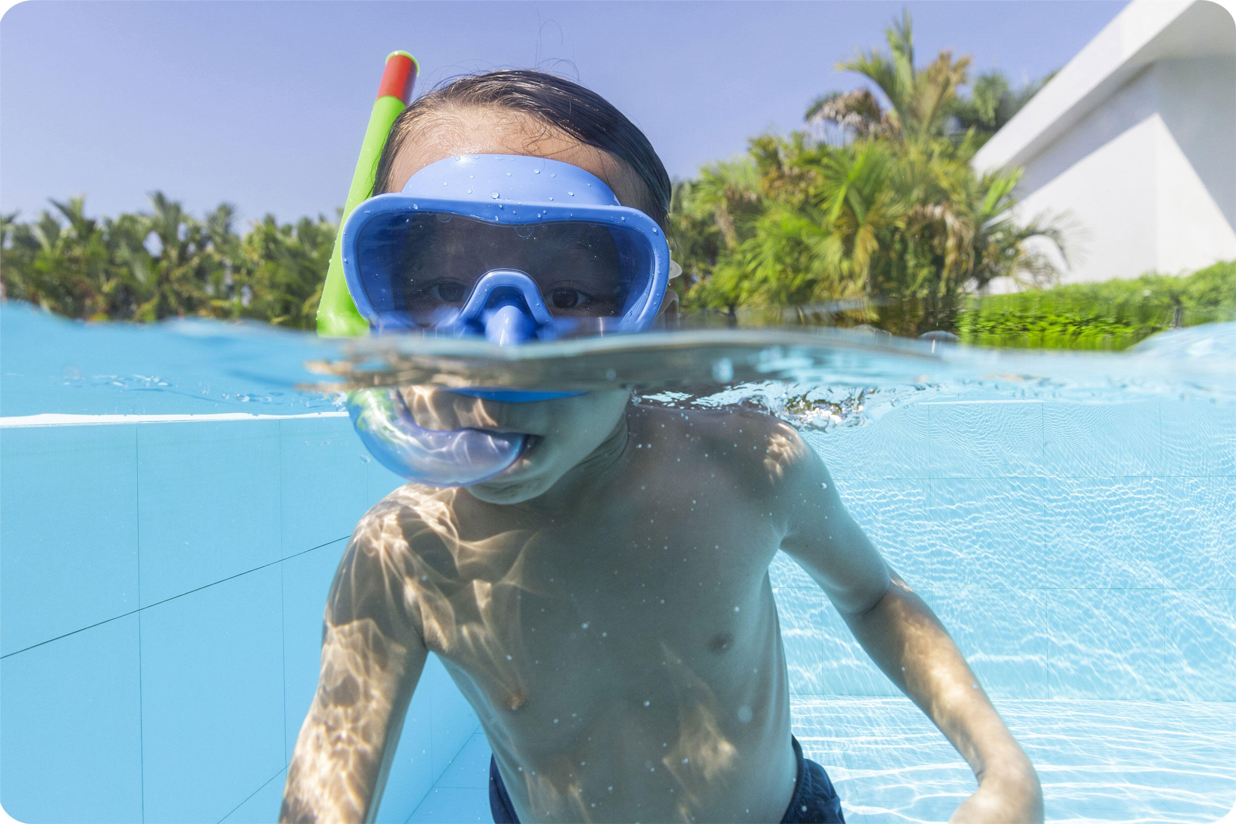 Masque de piscine natation - Bleu enfant 5/7