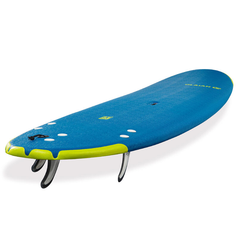 Refurbished - Surfboard 500 Schaumstoff Soft 8’6” mit Leash und 3... - KORREKT