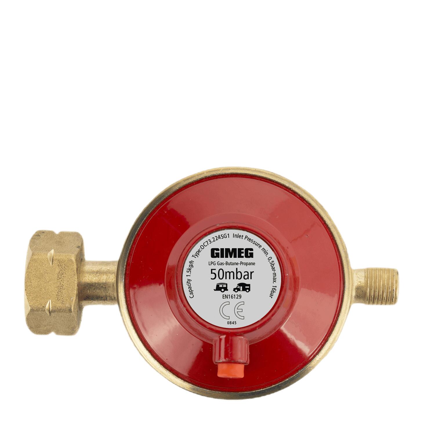 GIMEG Universele Gasregelaar 1/4 Inch Links Drukregelaars los Rood