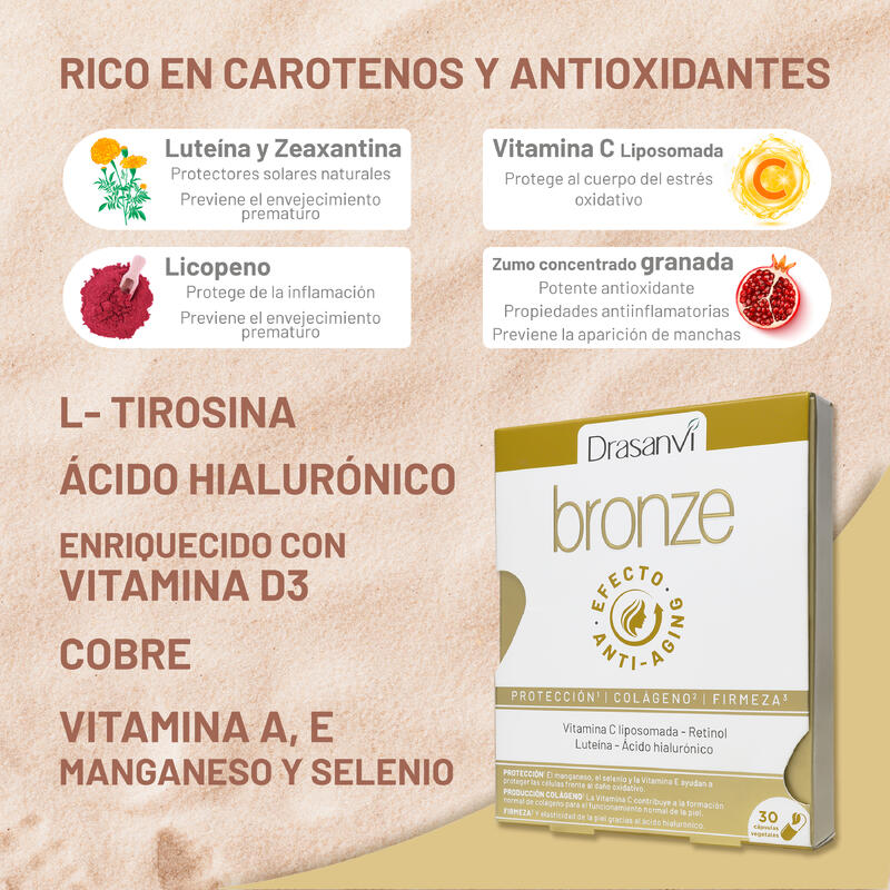 Acelerador del Bronceado Anti-Aging - Protección Solar - 30 Cápsulas