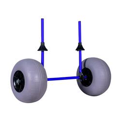 Chariot de kayak auto-videur CKA06 avec roues ballon de 30 cm pour sable. Bleu