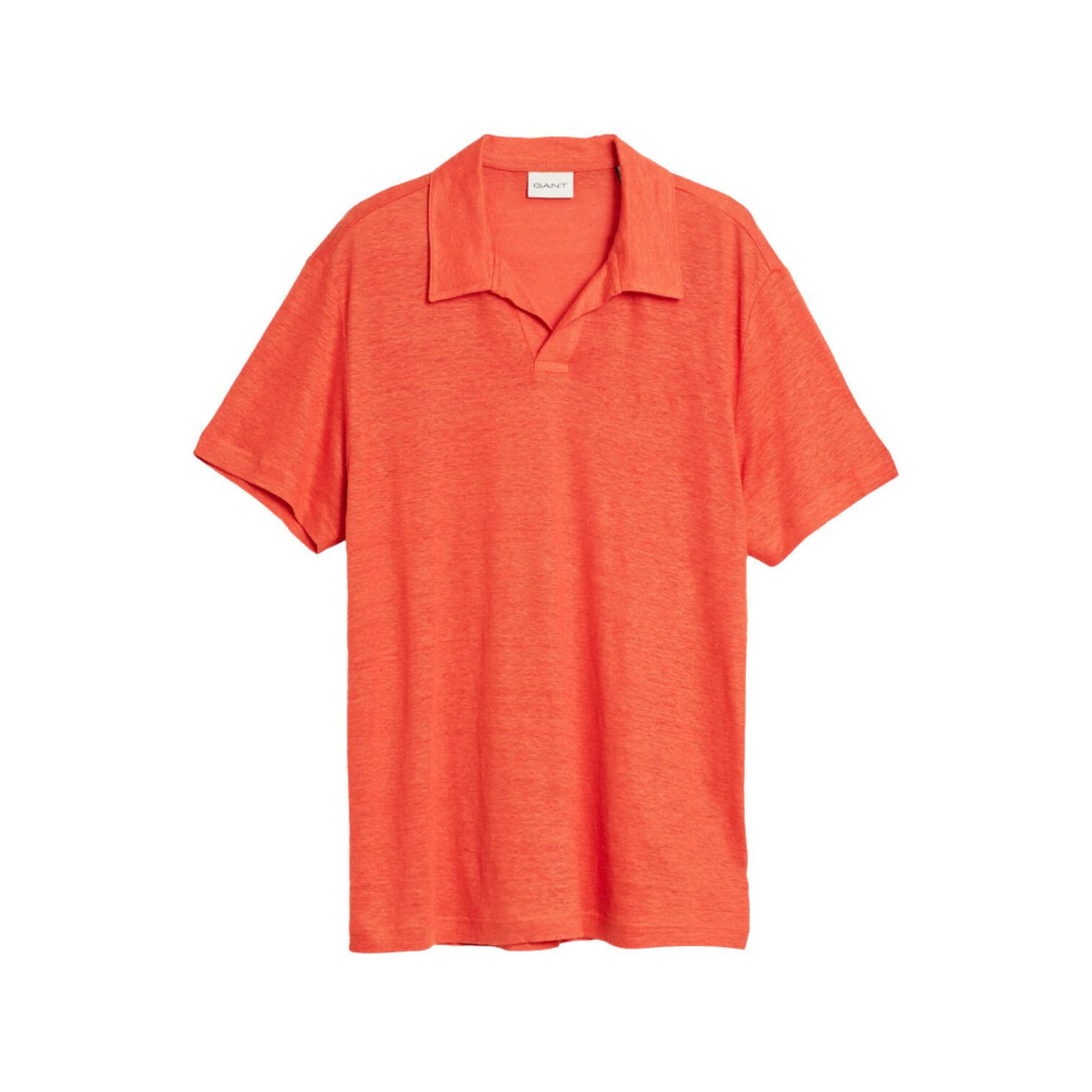 Gant - Hommes - Gant Linen Ss Polo Shirt - T-shirt Manches Courtes - Orange - 36 Xs - Decathlon
