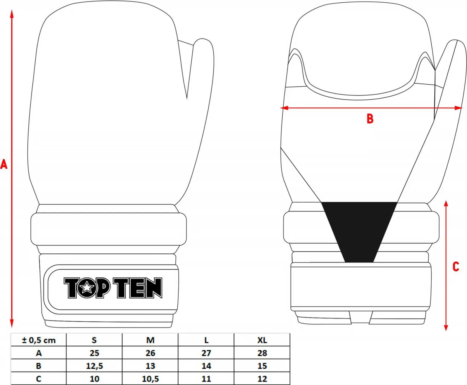 Manusi „Glossy Block“ aprobate ITF, Top Ten, rosii, L 6/6
