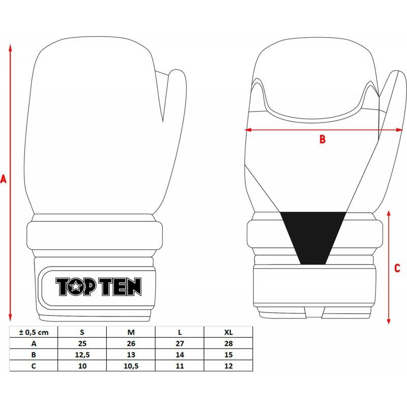 Manusi „Glossy Block“ aprobate ITF, Top Ten, albastre, M