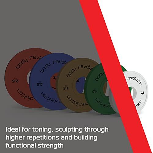 Olympic Fractional Bumper Plates - Rubber Coated Weights for 2inch Barbells 6/6