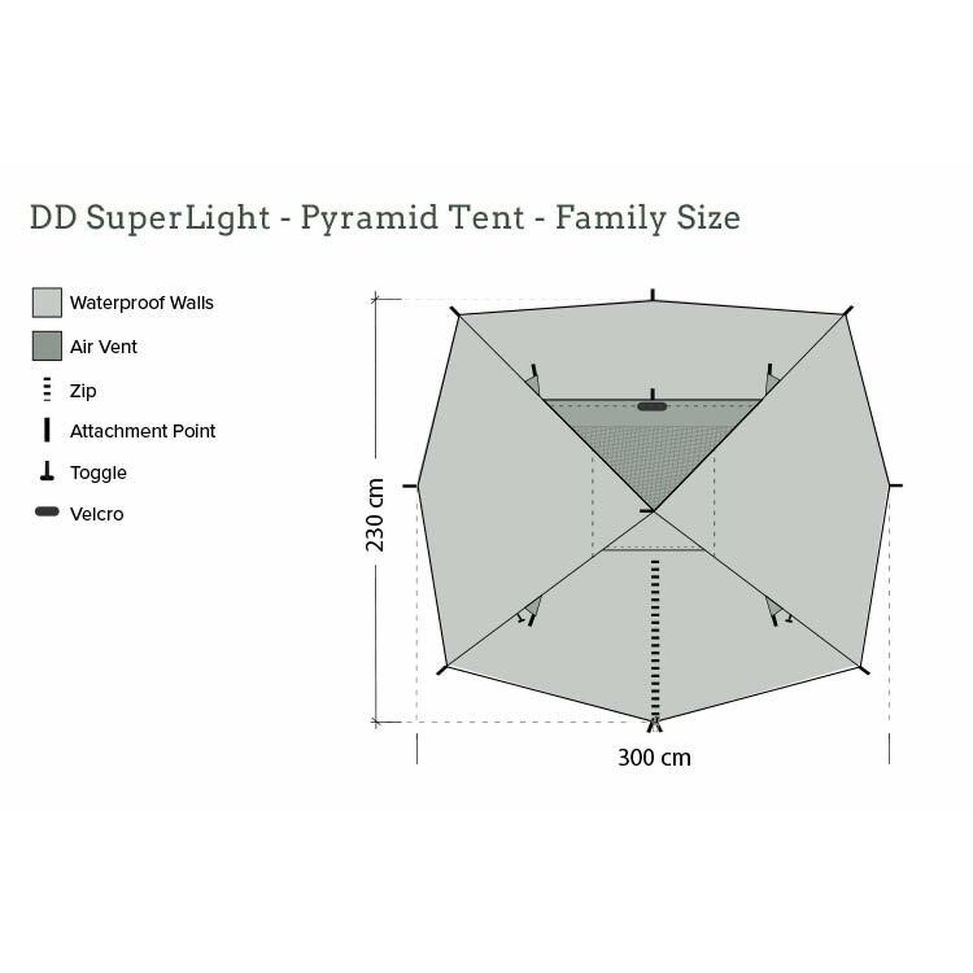 DD Hammocks SuperLight Pyramid Tent - Family Size