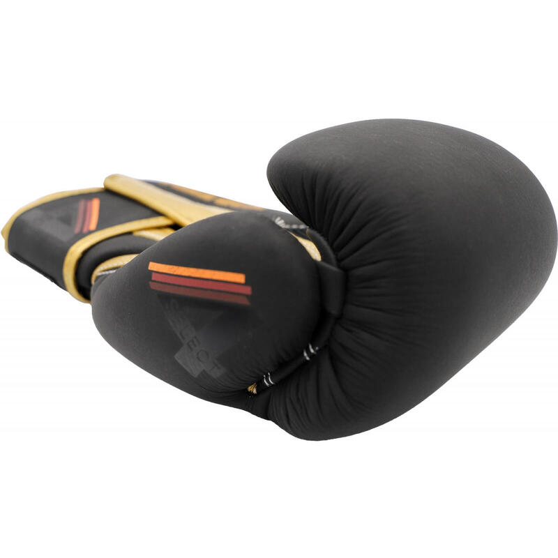 Manusi box 4select din piele, Top Ten , negru-auriu, 16 oz