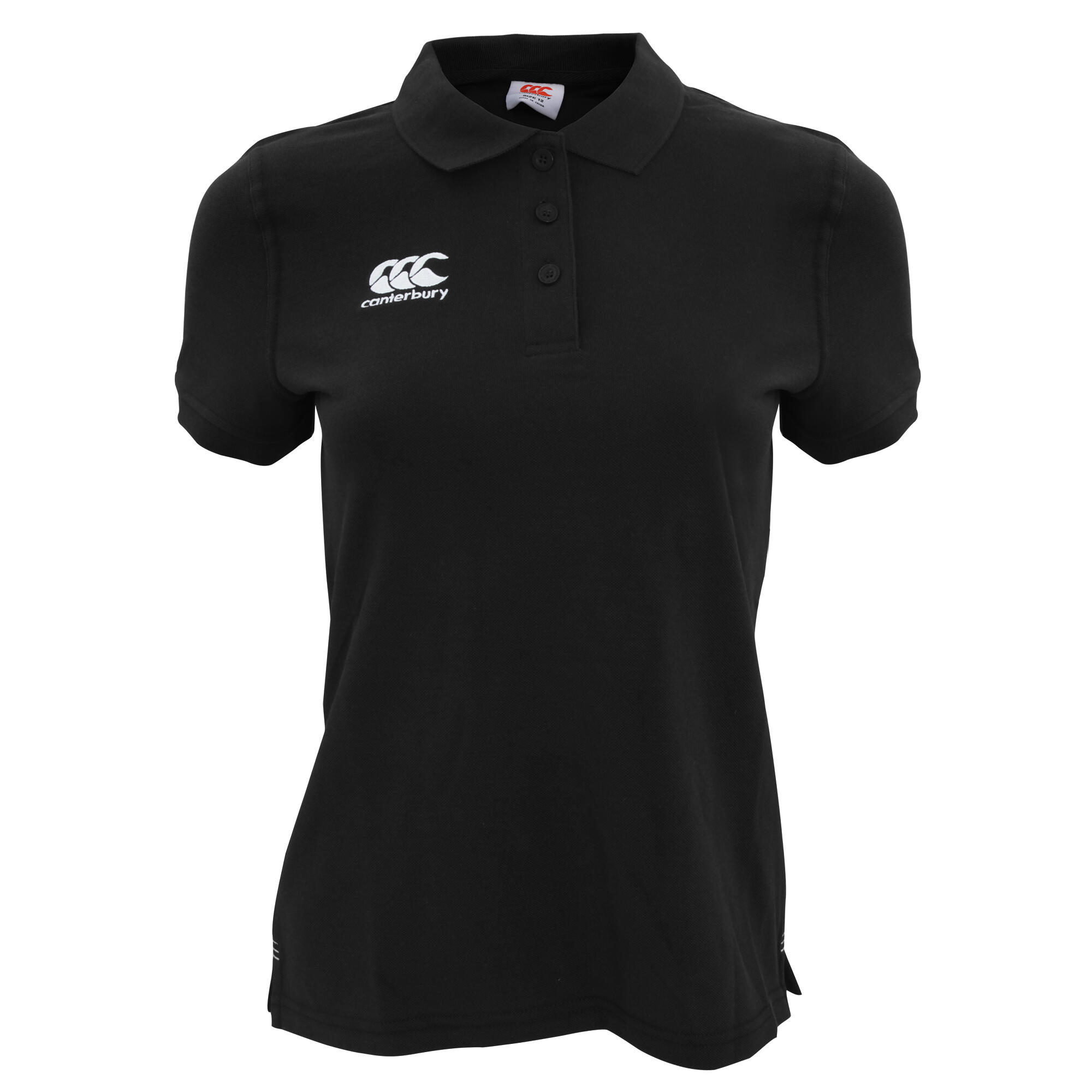 Women's short-sleeved polo shirt (Black)