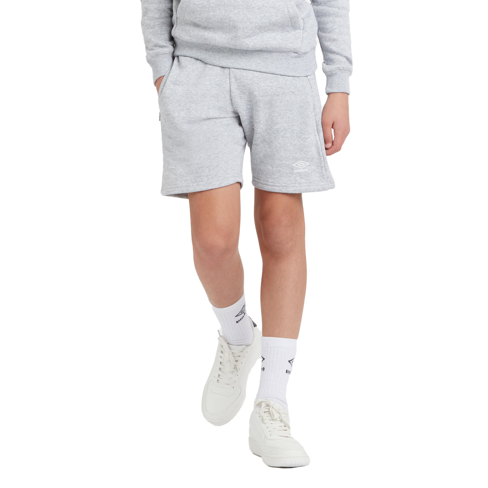Short CLUB LEISURE Enfant (Gris Chiné / Blanc) 3/3