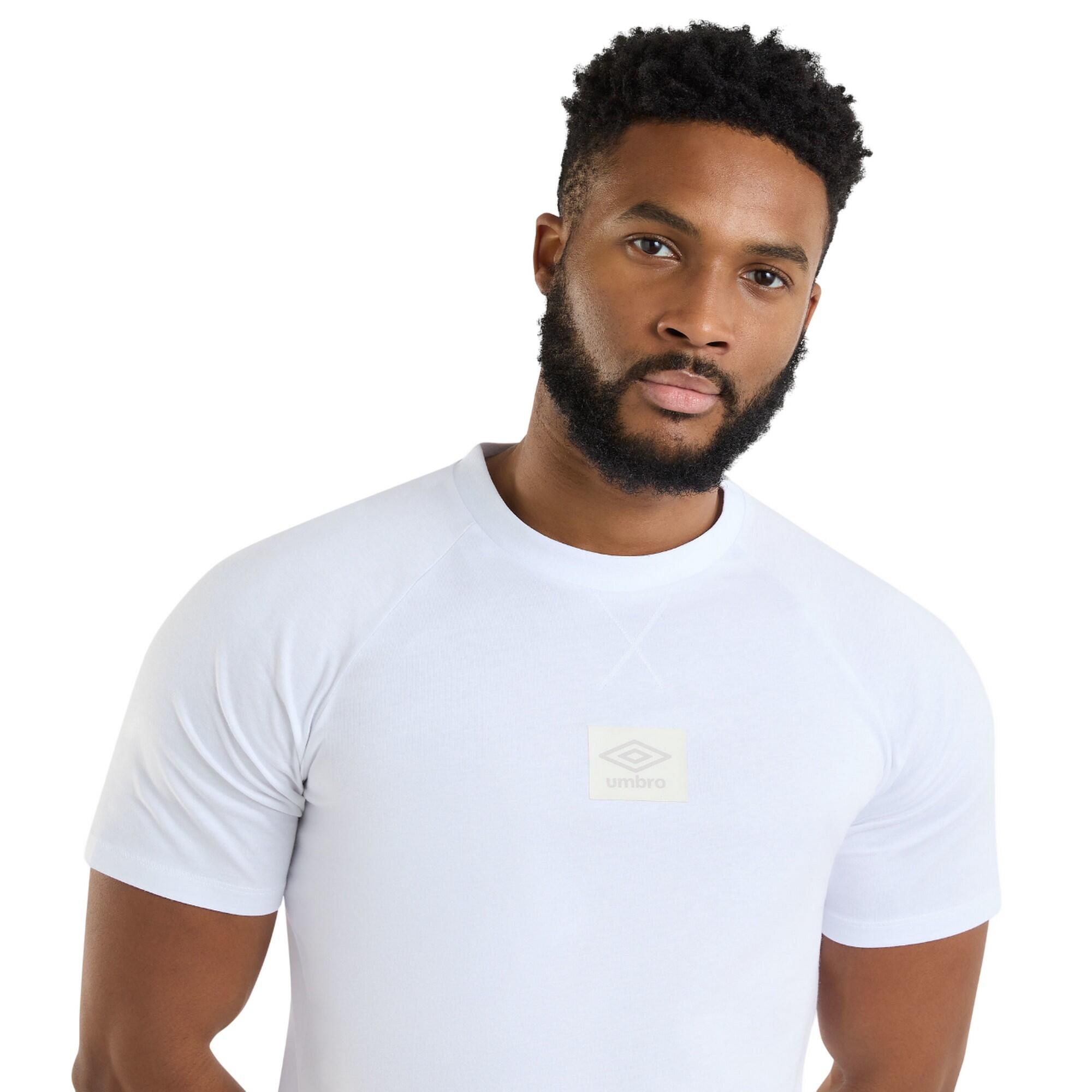 Mens Layered Box Logo TShirt (Brilliant White) UMBRO Decathlon