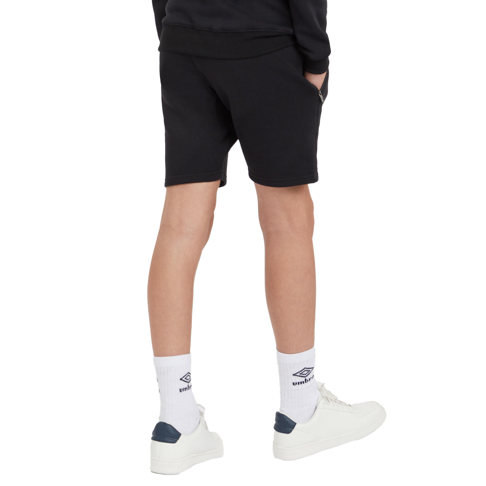 Childrens/Kids Club Leisure Shorts (Black/White) 2/3