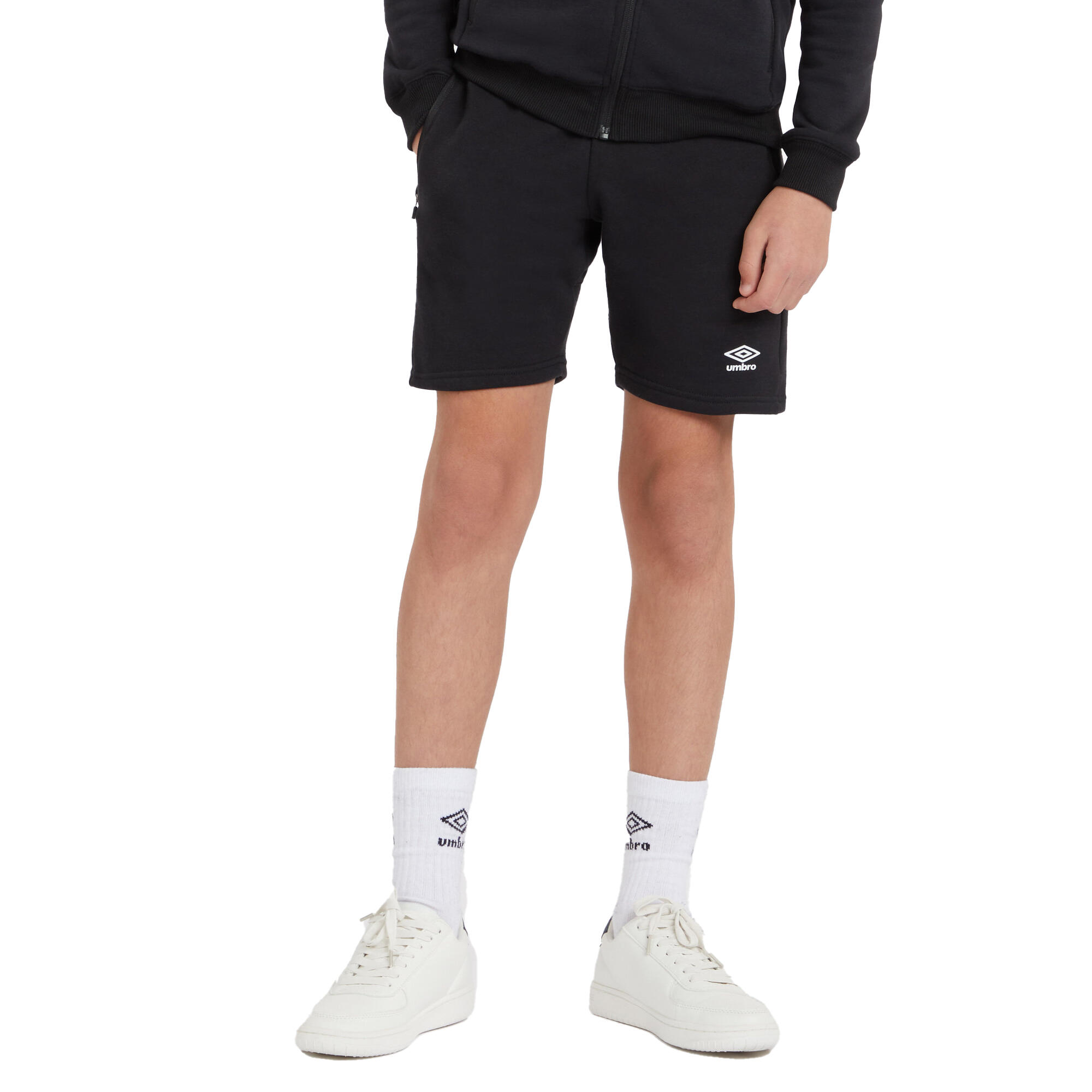 Childrens/Kids Club Leisure Shorts (Black/White) 3/3