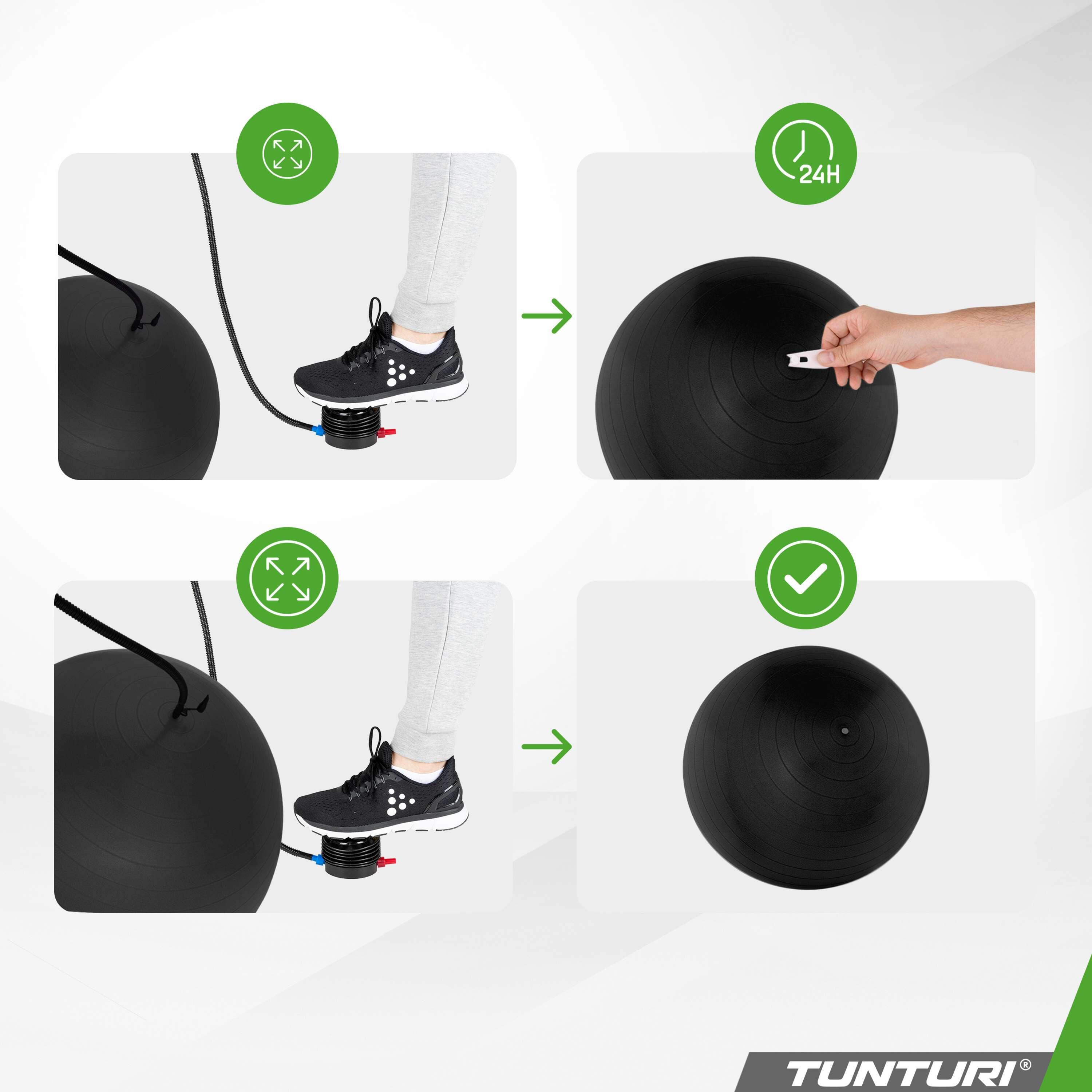 Gymball 55cm, Black, Anti Burst 3/7