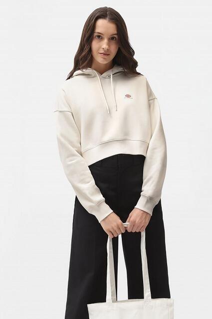 Sweat-shirt Dickies Modèle Oakport Cropped Hoodie Couleur Blanc 5/5