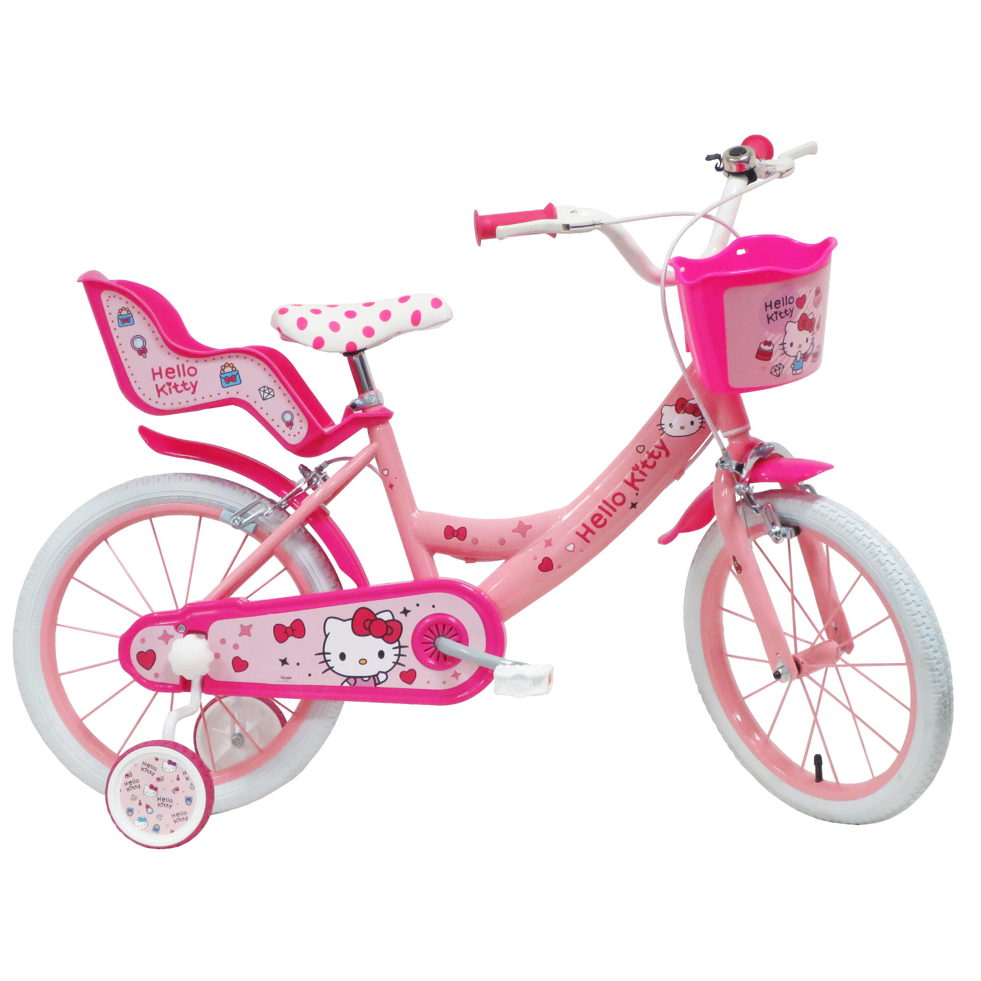 Bicicleta infantil para meninas 16" hello kitty 5 a 8 anos