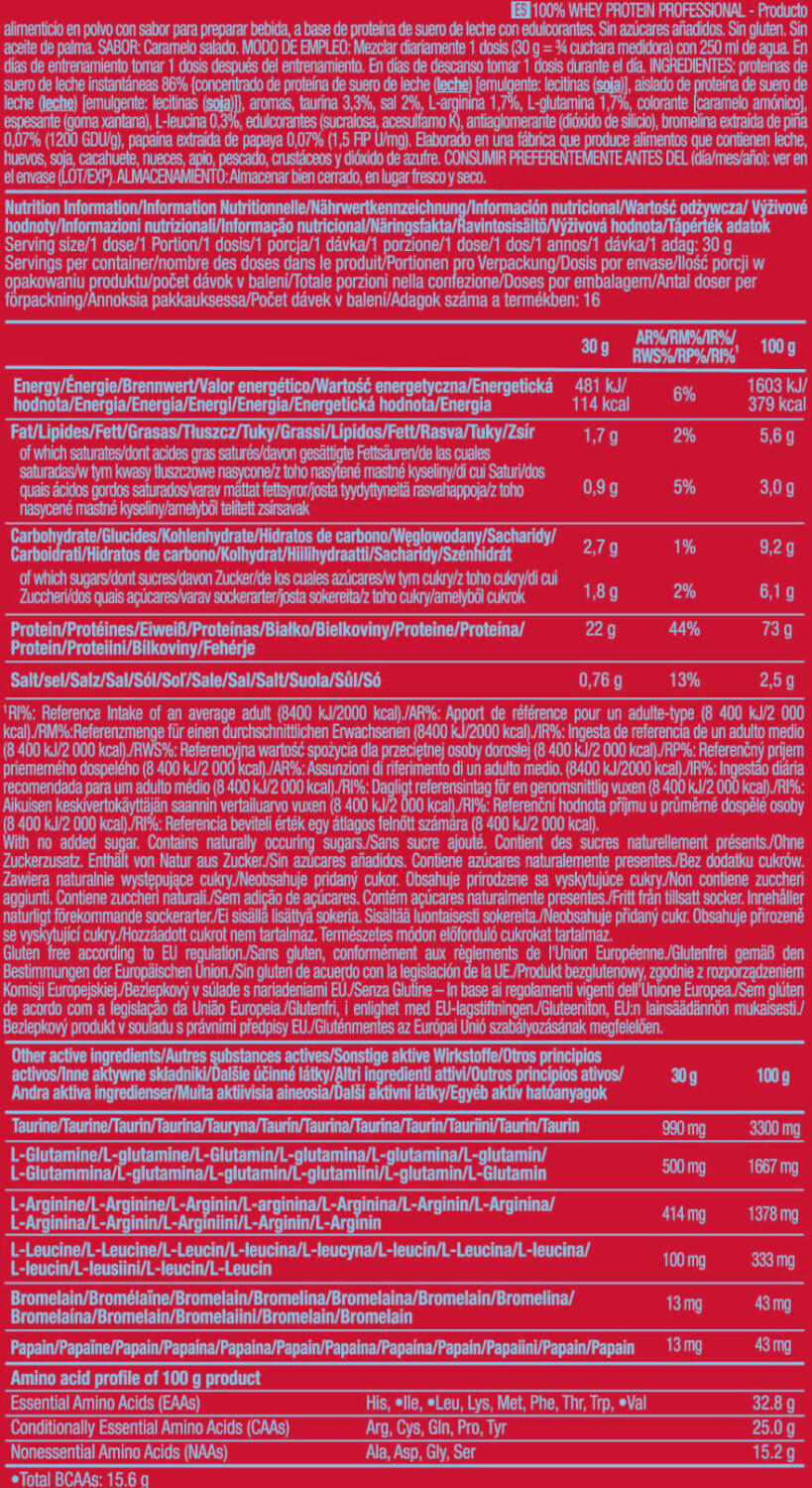 Proteína Whey - 100% Suero De Leche Profesional (500 G) - Caramelo Salado 4/5