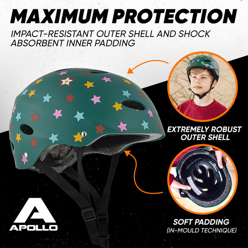 Casco ajustable para skate/bicicleta, scooter, BMX, para niños y adultos