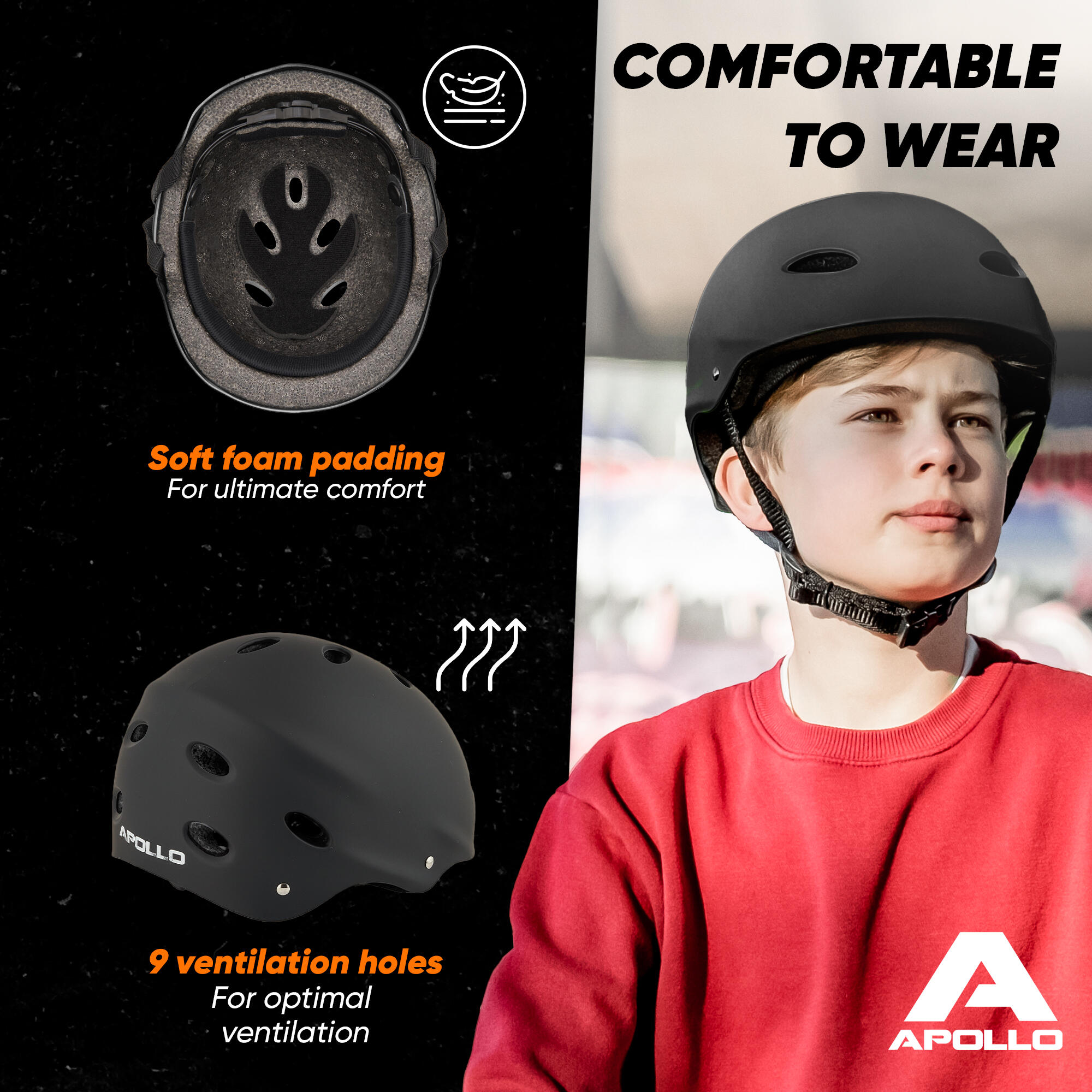 AKASO Casco Bici Per Bambini Da 2 A 12 Anni – Leggero (200g), 14 Fori Di Ventilazione, Regolabile, Per Scooter, Skate E Roller