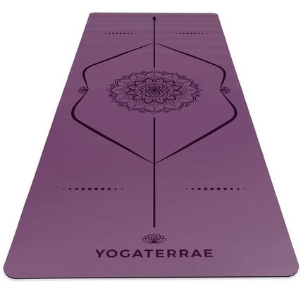 TAPIS DE YOGA ANTIDÉRAPANT NATUREL Confort Bronze Olive PU-Caoutchouc Mandala