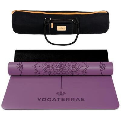 Tappetino yoga BORDEAUX D’EPOCA PU-Gomma naturale MANDALA + LINEAS + Borsa