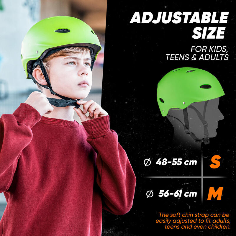 Casco ajustable para skate/bicicleta, scooter, BMX, para niños y adultos