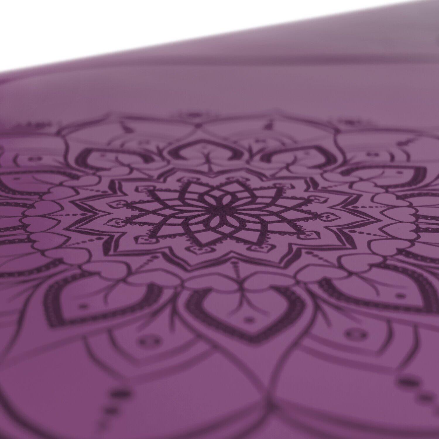 Tappetino yoga VIOLA AMETISTA in PU e Gomma naturale con MANDALA LINEA DEL CORPO 2/7