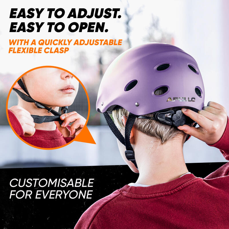 Casco ajustable para skate/bicicleta, scooter, BMX, para niños y adultos