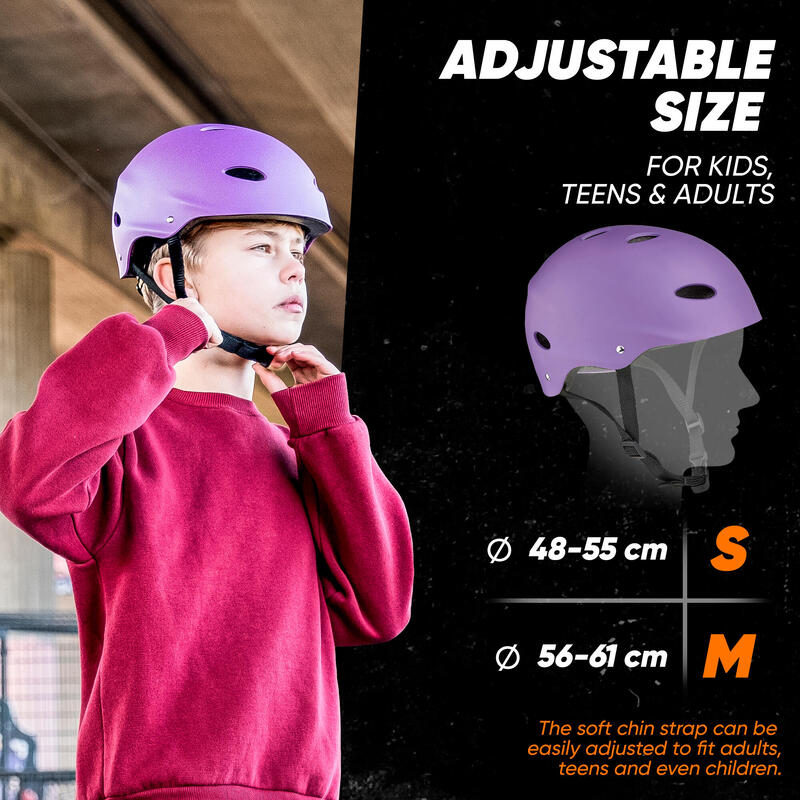 Casco ajustable para skate/bicicleta, scooter, BMX, para niños y adultos