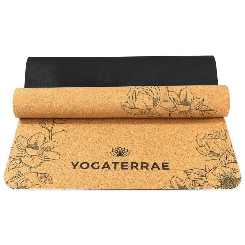 TAPIS DE YOGA ANTIDÉRAPANT NATUREL Durable Liège & Caoutchouc Magnolias