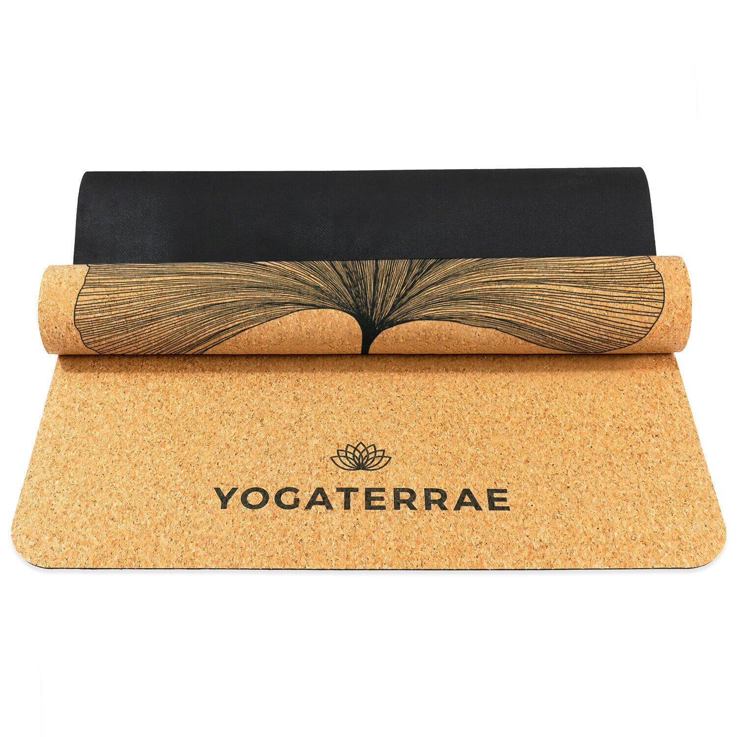 TAPIS DE YOGA ANTIDÉRAPANT NATUREL Durable Liège & Caoutchouc Ginkgo Biloba 5/7