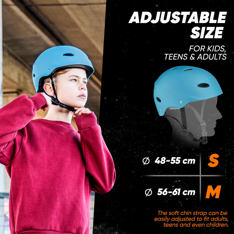 Casco ajustable para skate/bicicleta, scooter, BMX, para niños y adultos