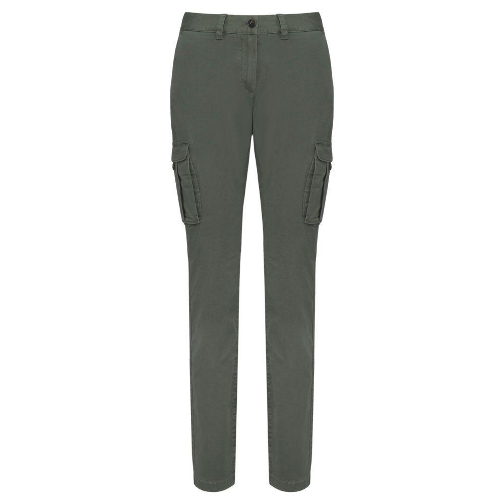 Pantalón Caza Mujer Pasión Morena 06030 Verde Multibolsillo con Cremallera 1/3