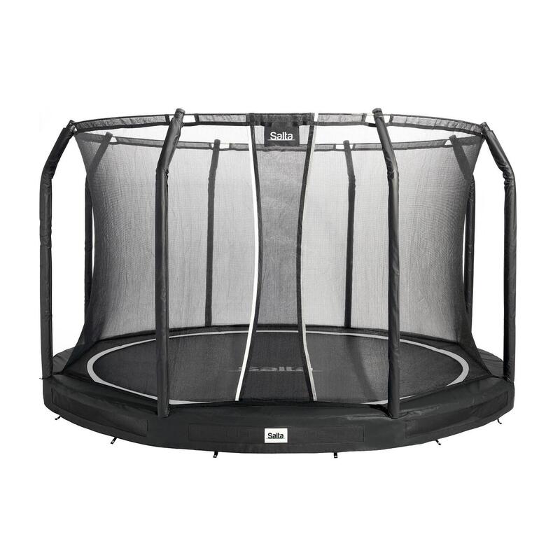 Trampoline de sol Salta Premium avec filet de sécurité - 251 cm - Noir